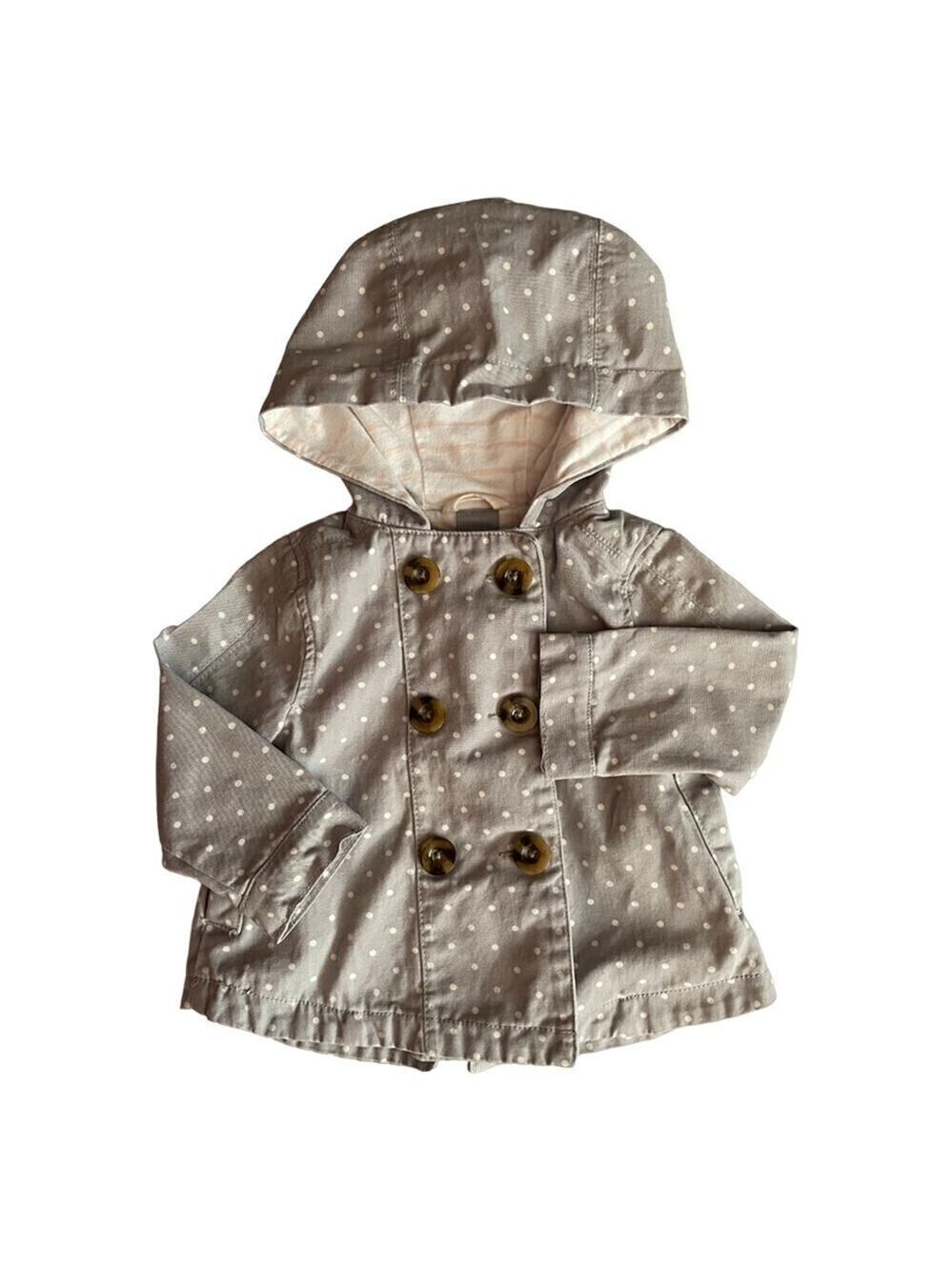 ❤️ TAHARI Polka Dot Gray And White Hoodie Jacket Size 12 Months